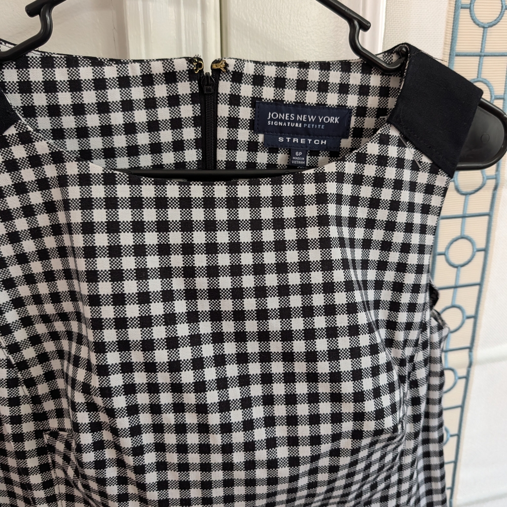 Jones New York Black and White Checkered Mini Dress - Picture 4 of 5